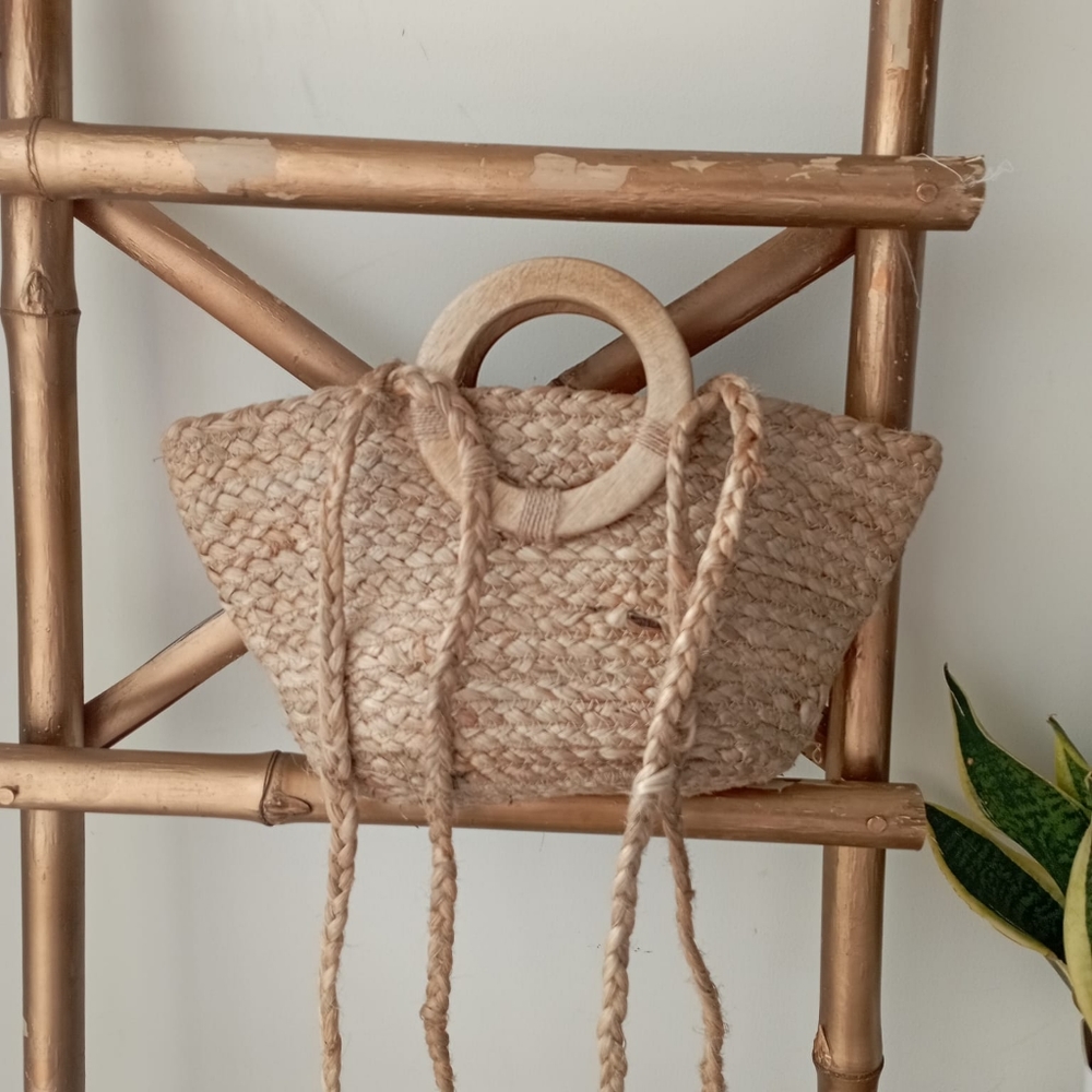 Midi Natural Jute Bag - Picture 3 of 8